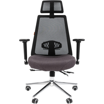 Кресло VT_Chairman 535 Россия LUX ткань черный/серый