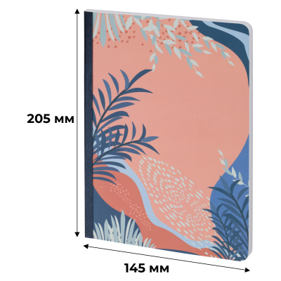 Тетрадь общая Attache Selection Navy nature Персиковый А5 80л клетка, ШКС