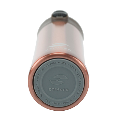 Термокружка Stinger, 0,35л,сталь/пластик,роз.золото глянц.,HW-350-34-7612