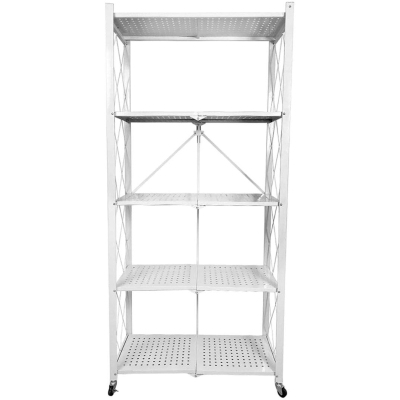 Стеллаж складной Гел_Атлант-5 металл, размер 730х400х1590 мм, белый