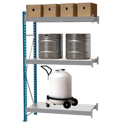 Стеллаж металлический MZ_SGR-V-1583-2,0-DS Доп.Секц. 3 яруса 1500х800,В2000