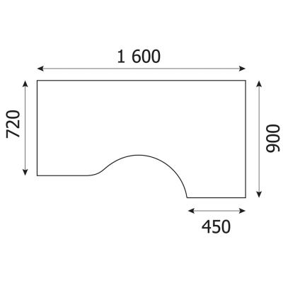 Стол эргономичный SL Imago СА-1 правый орех 1600