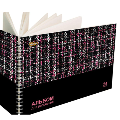 Альбом для рисования №1 School Fashion Твид 24 л. спираль А4 ВД 4шт/уп