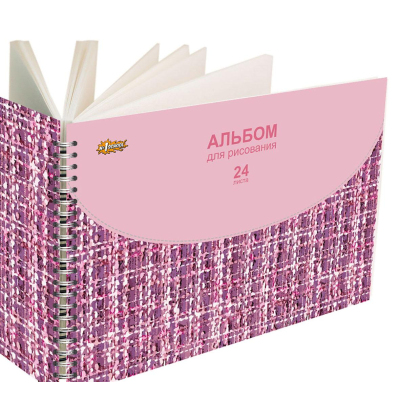 Альбом для рисования №1 School Fashion Твид 24 л. спираль А4 ВД 4шт/уп