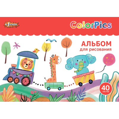 Альбом для рисования №1 School ColorPics 40 л. на завязках А4, ВД