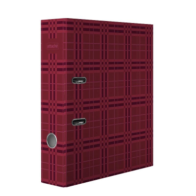 Папка-регистратор 75мм Attache Scottish clas бордоА4 мат лам бум/бум б/м уг