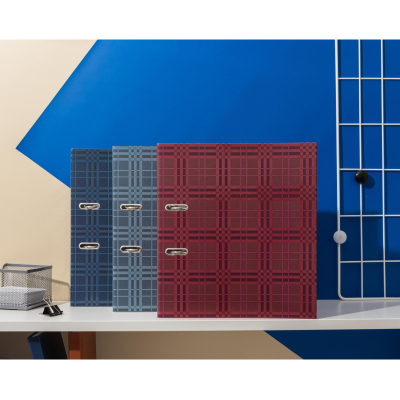 Папка-регистратор 75мм Attache Scottish clas бордоА4 мат лам бум/бум б/м уг