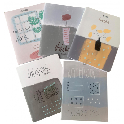 Тетрадь общая Kroyter 48л,кл,207х165,скр,обл.карт,65гр,Арт,5шт/уп 63969