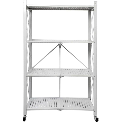 Стеллаж складной Гел_Атлант-4 металл, размер 730х400х1265 мм, белый