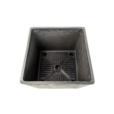 Горшок д/растений Квадрат.,дренаж.вклад.,ДРЕВЕСНЫЙ УГОЛЬ(СЕР.),23л,H-16UF30