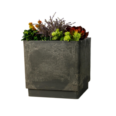 Горшок д/растений Квадрат.,дренаж.вклад.,ДРЕВЕСНЫЙ УГОЛЬ(СЕР.),23л,H-16UF30