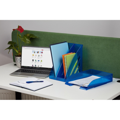 Лоток горизонтальный Комус Русская серия, синий прозрач