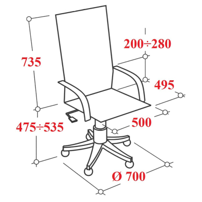 Кресло VT_Chairman 535 Россия LUX ткань черный/черный