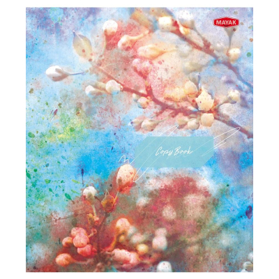 Тетрадь общая, 96л, А5, клетка, скрепка, Акварельные цветы, Т 5096 К2