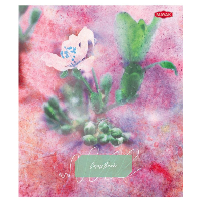 Тетрадь общая, 96л, А5, клетка, скрепка, Акварельные цветы, Т 5096 К2