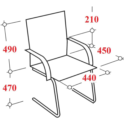 Конференц-кресло VT_Chairman 698 V сетка/ткань TW-01 черный
