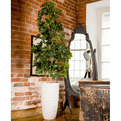 Кашпо Мозаик Ваза, файберстоун, слоновая кость, D41.5 H77 cm, MVASE41-AW