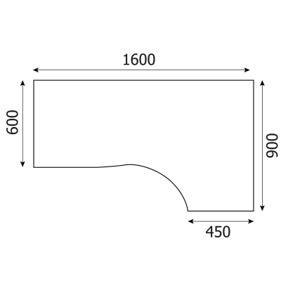 Стол SL Simple правый SET160-1R (SE-1600R) легно дарк (темный)