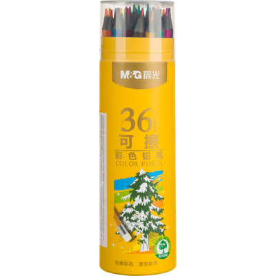 Карандаши цветные M&G, пластиковые, шестигранные, стираемые, 36 цв в наб