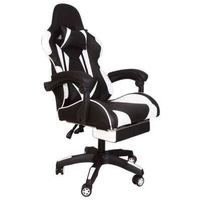 Кресло игровое GRAMBER, черно-белый А02