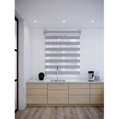 Жалюзи ARX_Рулонная штора день/ночь Бейс Серый 120x160 Мини