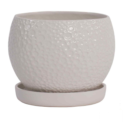 Кашпо керамическое Мун Керамик, белое,(Д25.5 В19.5 см) MOONB19,5-WH