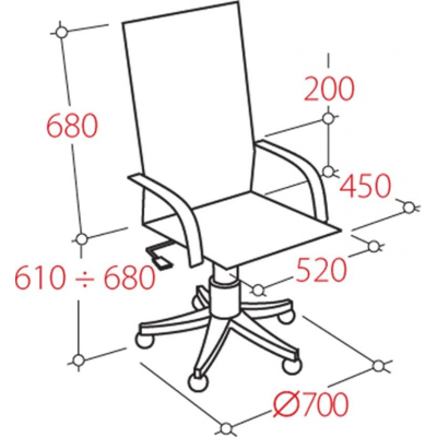 Кресло UP_Руковод.Verona (ИДРА/К)дерево Н3 кожа чёрная К-01