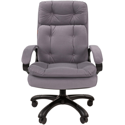 Кресло VT_Chairman 442 ткань T-53 серый пластик черный