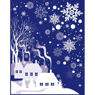 Наклейка на окно из ПВХ в асс., 30х38 см Снежные узоры, 211069, (12/216)