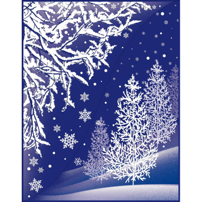 Наклейка на окно из ПВХ в асс., 30х38 см Снежные узоры, 211069, (12/216)