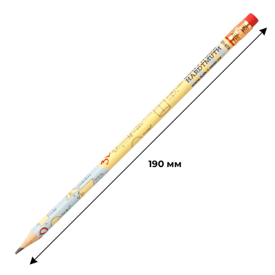 Карандаш чернографитный MIX 1231 с ластиком HB 3шт/наб блист 1231003022BLRU