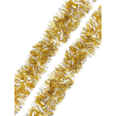 Мишура новогодняя из ПЭТ ЗОЛОТАЯ С СЕРЕБРОМ 9x200 75761