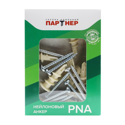 Дюбель анкер нейлоновый ПАРТНЕР PNA с шурупом 50 шт/уп (ФАС 44092 50)