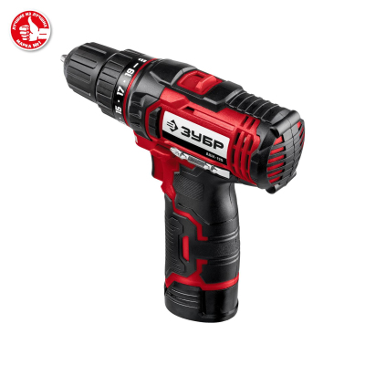 Дрель-шуруповерт аккумуляторная Li-ion ЗУБР ДШЛ-125-21, 12 В, 1 АКБ (2Ач)