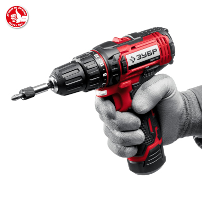 Дрель-шуруповерт аккумуляторная Li-ion ЗУБР ДШЛ-125-21, 12 В, 1 АКБ (2Ач)