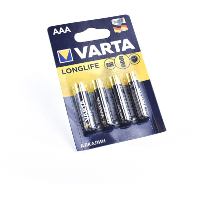 Батарейка Varta LONGLIFE LR03 AAA 4шт/бл Alkaline 1.5V (4103) (04103101414)