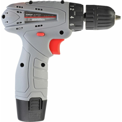 Дрель-шуруповерт аккумуляторная ПОБЕДА ДА-12П/1 Ли, 12В, 1х2.0Ач(180201626)