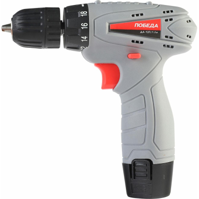 Дрель-шуруповерт аккумуляторная ПОБЕДА ДА-12П/1 Ли, 12В, 1х2.0Ач(180201626)