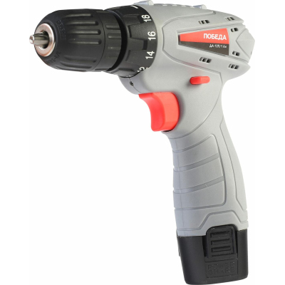 Дрель-шуруповерт аккумуляторная ПОБЕДА ДА-12П/1 Ли, 12В, 1х2.0Ач(180201626)