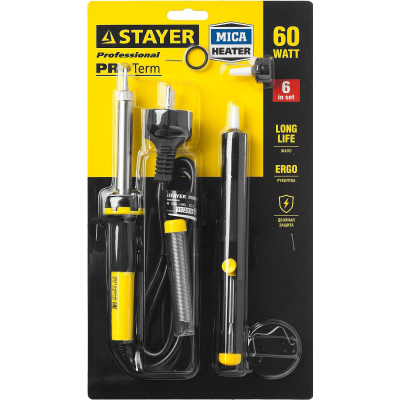 Набор для пайки STAYER PROTerm, 60Вт, конус, набор 6 предмета (55313-60-H6)