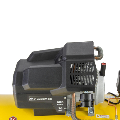 Компрессор поршневой DENZEL DKV2200/100, Х-PRO 400 л/мин, 100л (58079)