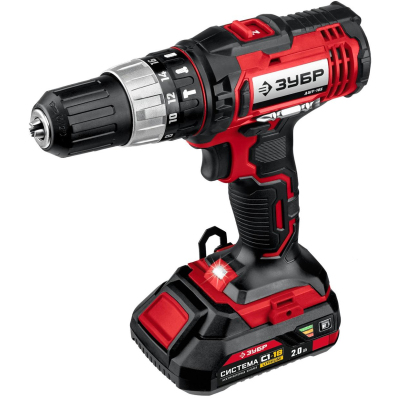 Дрель-шуруповерт аккум. ударн. ЗУБР Мастер 18В, 2х2.0Ач, 40Нм (ДШУ-185-22)