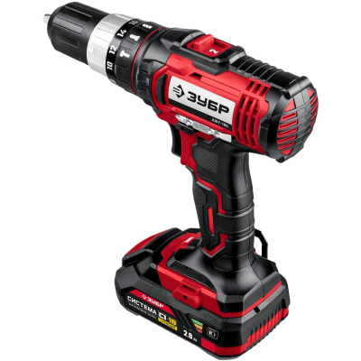 Дрель-шуруповерт аккум. ударн. ЗУБР Мастер 18В, 2х2.0Ач, 40Нм (ДШУ-185-22)