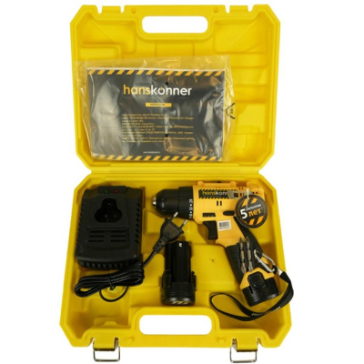 Дрель-шуруповерт аккум. бесщет. Hanskonner 12В, 2х2Ач, 30Нм (HCD1230R)