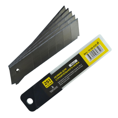 Лезвие запасное для ножей 25мм 10шт/уп. пласт.футляр ЧЕГЛОК (13-06-025)