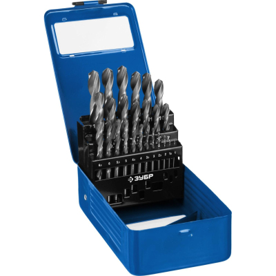 Набор сверл по металлу ЗУБР ПРОФ 25шт (1-13мм) класс В (29621-H25)