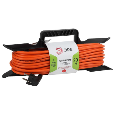 Удлинитель силовой ЭРА на рамке c/з 1 гн 20м ПВС 3x1,5 IP44 (Б0046829)