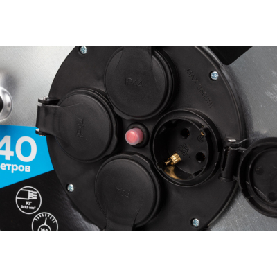 Удлинитель TOPFORT КГ 3x1.5 кв.мм. 40м 16А 4 гнезда с/з., с/загл. IP44