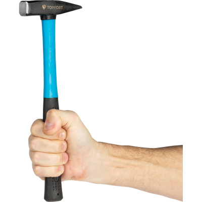Молоток 300 г TOPFORT из углеродистой стали, фибергласовая рукоятка
