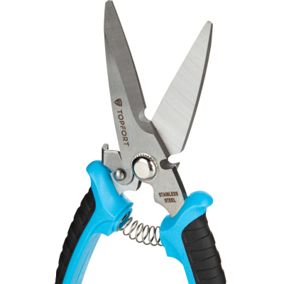 Ножницы по металлу TOPFORT 8 ручки прорезинованные, сталь